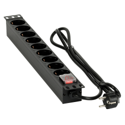 LISTWA ZASIL. 19"  9 GNIAZD 1U 1,8MB + WŁĄCZNIK