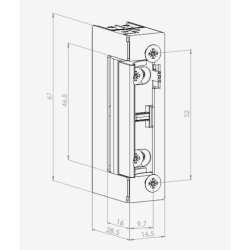 Elektrozaczep SCOTT ES16-S1224-B blokada, wąski -14355