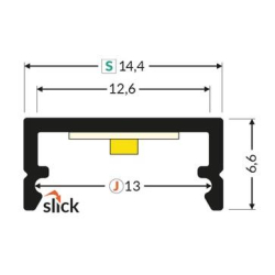 Opr.LED BEGTON12 J/S profil 2m alu.sur. -14445