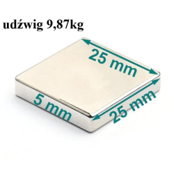 Czujnik kontaktronowy HO magnes 25x25x5 neodymowy
