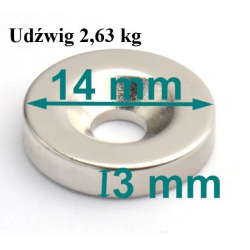 Czujnik kontaktronowy HO magnes 14x3 neodymowy-3735