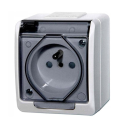 Gniazdo NT 1x Z/U z klapką IP44 16A 250V