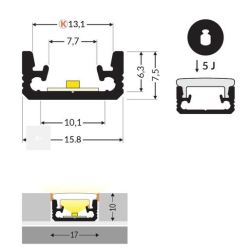 Opr.LED FLOOR8 profil 2m K al.anodowane-15088