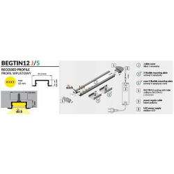 Opr.LED BEGTIN12 profil 3m J/S al.sur. -15098