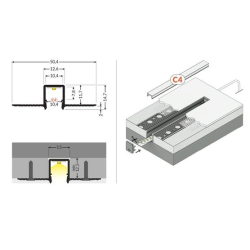 Opr.LED HIDE10 C4 profil 3m alu.sur. do szpachlowa-15106
