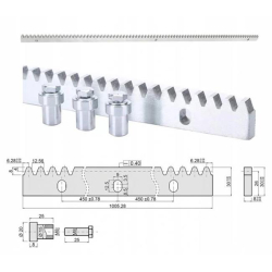 Listwa zębata stalowa 1m/8mm
