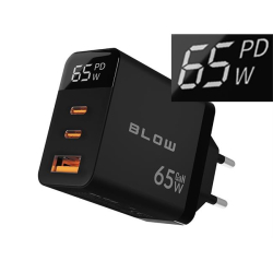 Ładowarka sieciowa USB QC 65W PD, QC GaN LCD
