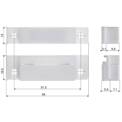 Czujnik kontaktronowy HO-03 NO/NC/COM biały 64x20-15782