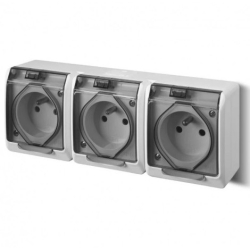Gniazdo NT 3x Z/U z klapką IP44 16A 250V
