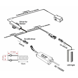LED Włącznik SZAFKOWY ON-OFF S-IR009AD 12V 50W -16485
