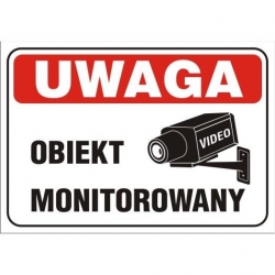 Tablica "UWAGA OBIEKT MONITOROWANY" Duża-4865