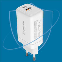 Ładowarka sieciowa USB K@M QC 65W GaN PD, QC-490c04b0477128c48bd9d3adccf64684