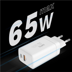 Ładowarka sieciowa USB K@M QC 65W GaN PD, QC-e05705625761c8d5d03d689374dfd54b